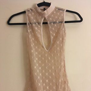Sheer Mesh Star Keyhole Bodysuit